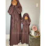 Load image into Gallery viewer, Girls Rusty Rose Abaya with Diamond Khimar
