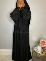 Load image into Gallery viewer, Girls Black Abaya with Diamond Khimar
