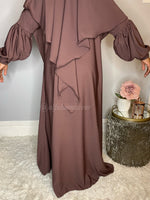 Load image into Gallery viewer, Girls Rusty Rose Abaya with Diamond Khimar
